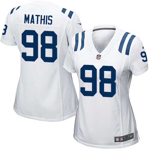 Women's Game Robert Mathis Nike Jersey White Road - #98 NFL Indianapolis Colts